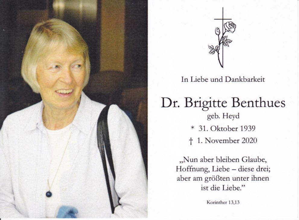In Memoriam Brigitte Benthues